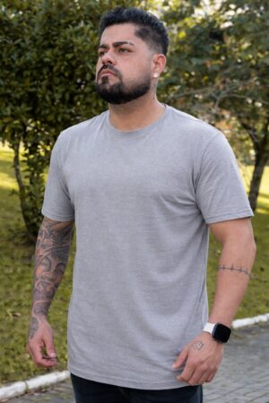CAMISETA BASICA 30.1 MASCULINA - CINZA