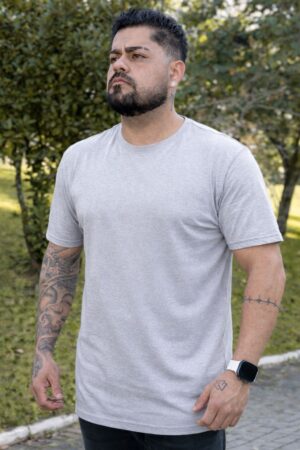 CAMISETA BASICA 30.1 MASCULINA - MESCLA
