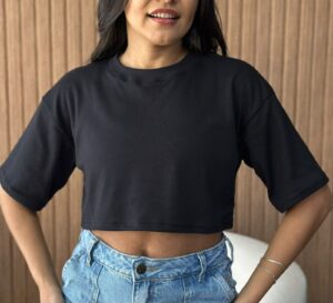 CROPPED OVERSIZED SUEDINE
