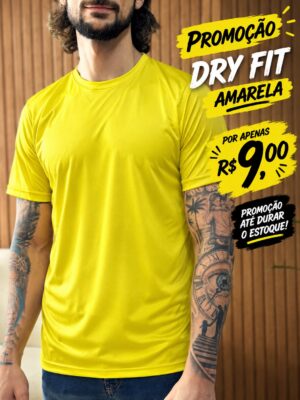 CAMISETA DRYFIT AMARELA - PROMOÇÃO